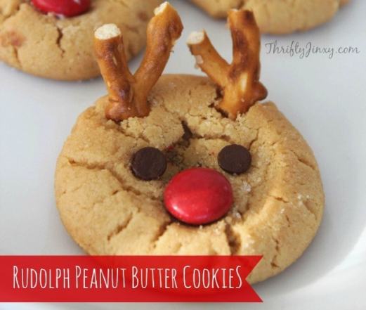 Easy Cookie Exchange Recipes: Rudolph Peanut Butter Cookies