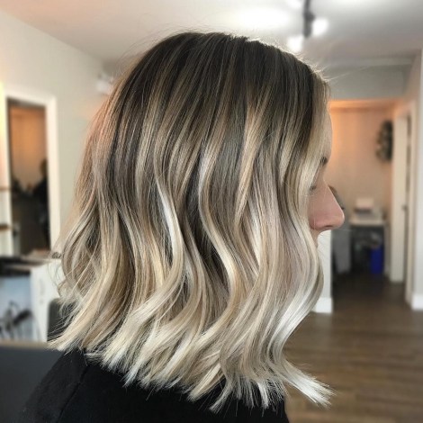 Blonde Lob Balayage Hair Color Idea