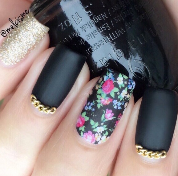 Gel Nail Designs and More: Floral Matte Nail Art