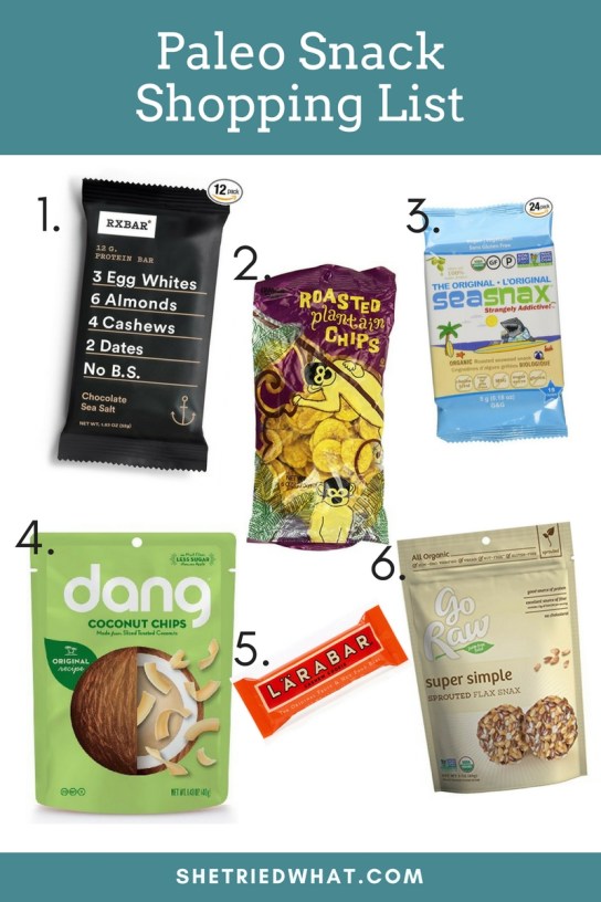 Paleo Snacks Shopping List Ideas